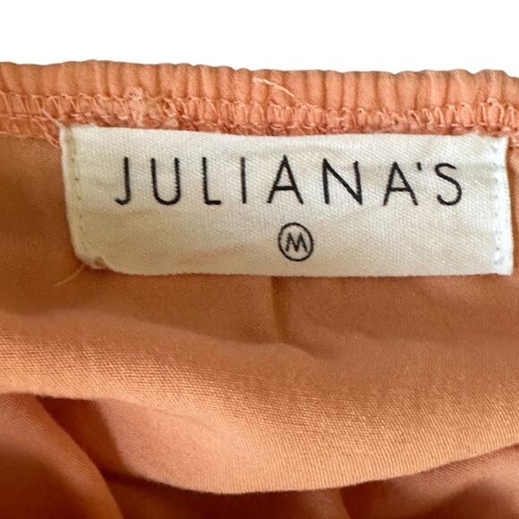 Juliana’s Crop Top Womens M Pink Swiss Dot Sheet Off the Shoulder Cottagecore - Picture 3 of 4